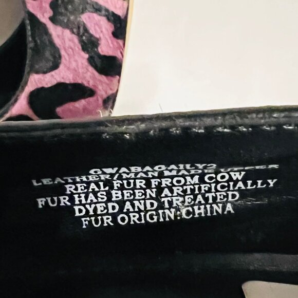 Guess Abagail Y2 Dark Purple/Black Real Calf Fur Animal Print Hide-Leather-Sz. 9 - Picture 15 of 16